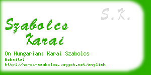 szabolcs karai business card